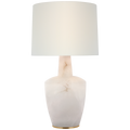 Paros 31" Table Lamp | Alabaster | Linen Drum Shade