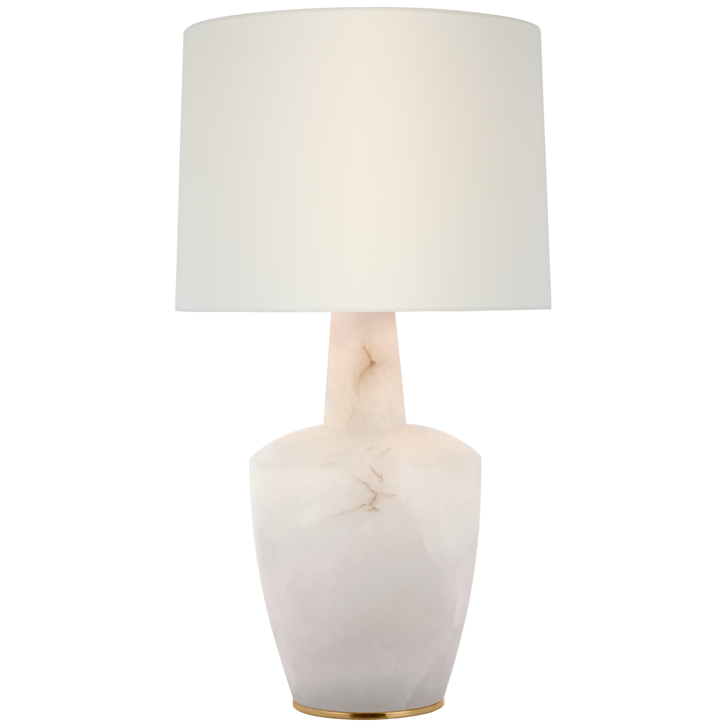 Paros 31" Table Lamp | Alabaster | Linen Drum Shade