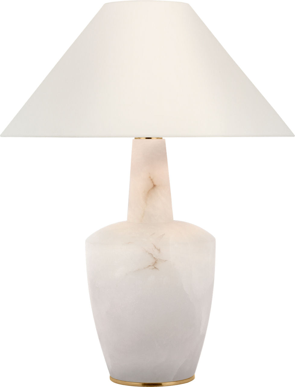 Paros 31" Table Lamp | Alabaster | Linen Flare Shade