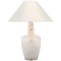 Paros 31" Table Lamp | Alabaster | Linen Flare Shade