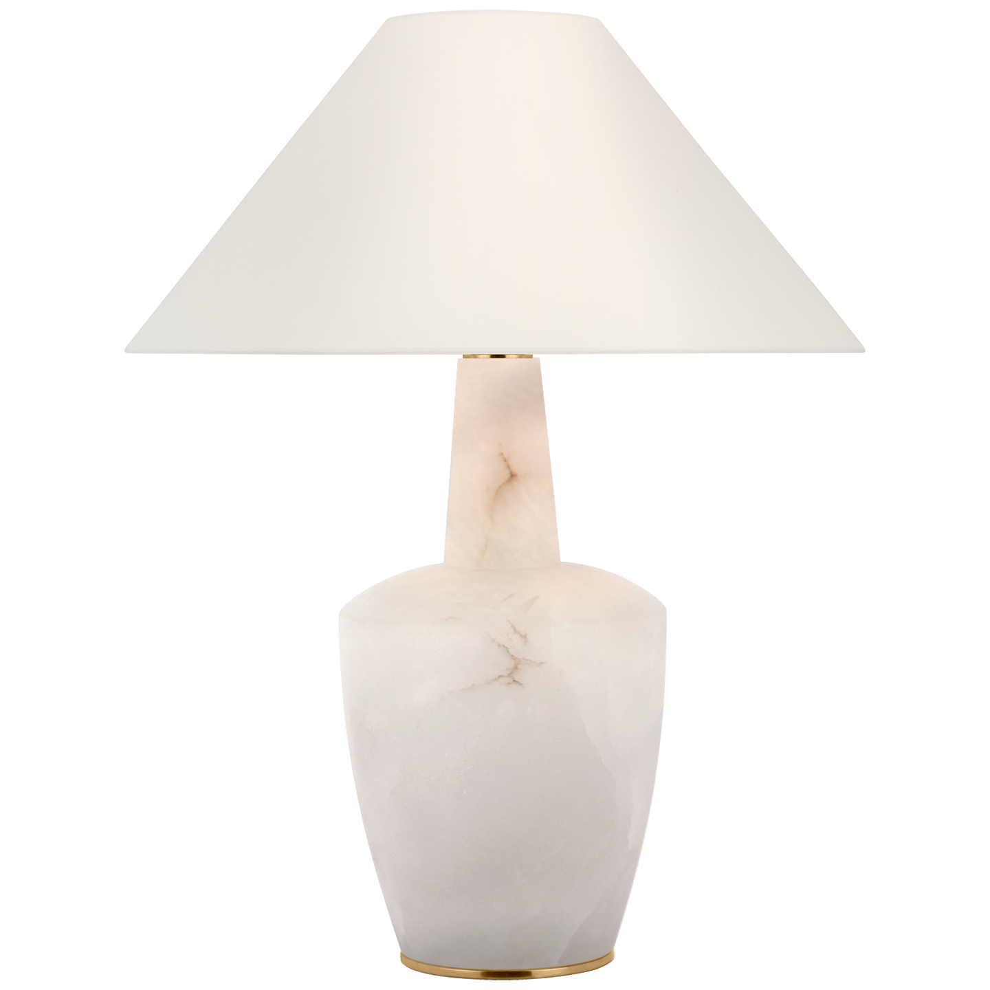 Paros 31" Table Lamp | Alabaster | Linen Flare Shade