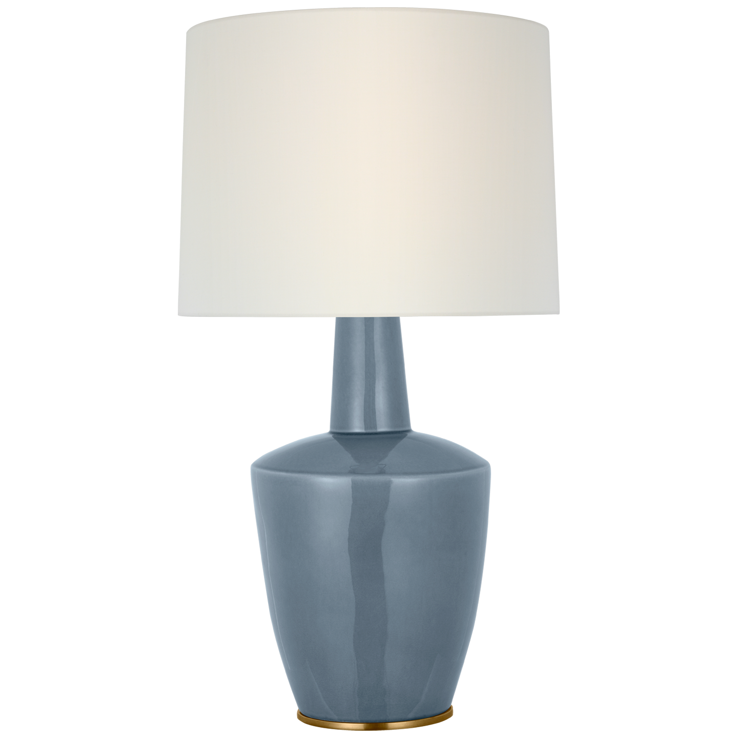 Paros 31" Table Lamp | Polar Blue Crackle | Linen Drum Shade