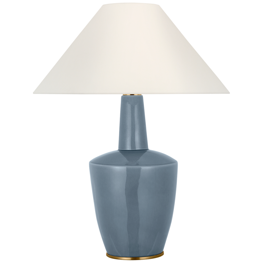 Paros 31" Table Lamp | Polar Blue Crackle | Linen Flare Shade