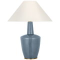 Paros 31" Table Lamp | Polar Blue Crackle | Linen Flare Shade