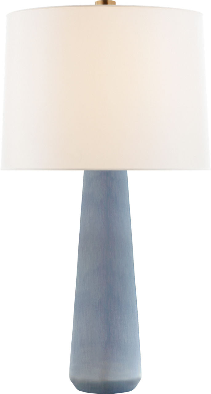 Athens Large Table Lamp | Polar Blue Crackle | Linen Shade