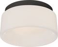 Halo 5.5" Solitaire Flush Mount | Matte Black | White Glass