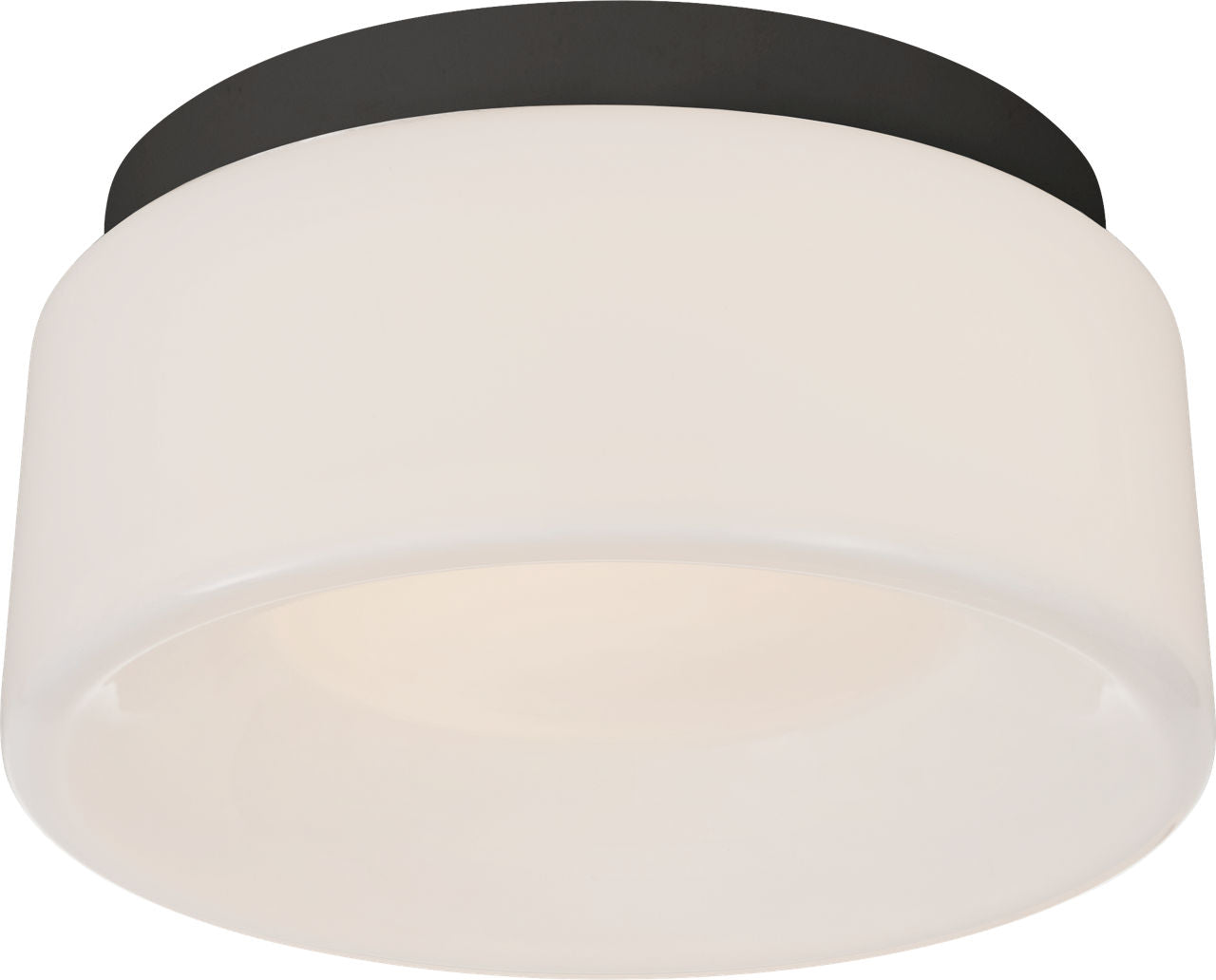 Halo 5.5" Solitaire Flush Mount | Matte Black | White Glass