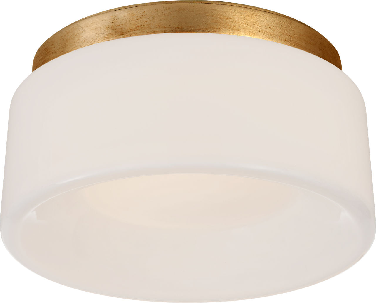 Halo 5.5" Solitaire Flush Mount | Gild | White Glass