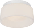 Halo 5.5" Solitaire Flush Mount | Matte White | White Glass