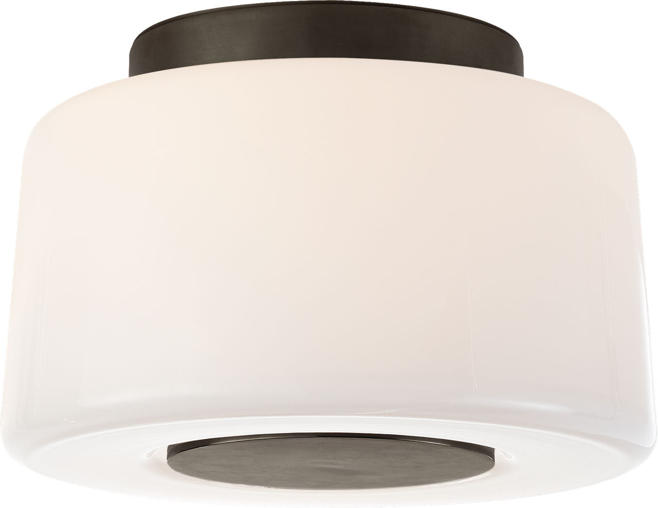 Acme Small Flush Mount | Bronze | White Glass