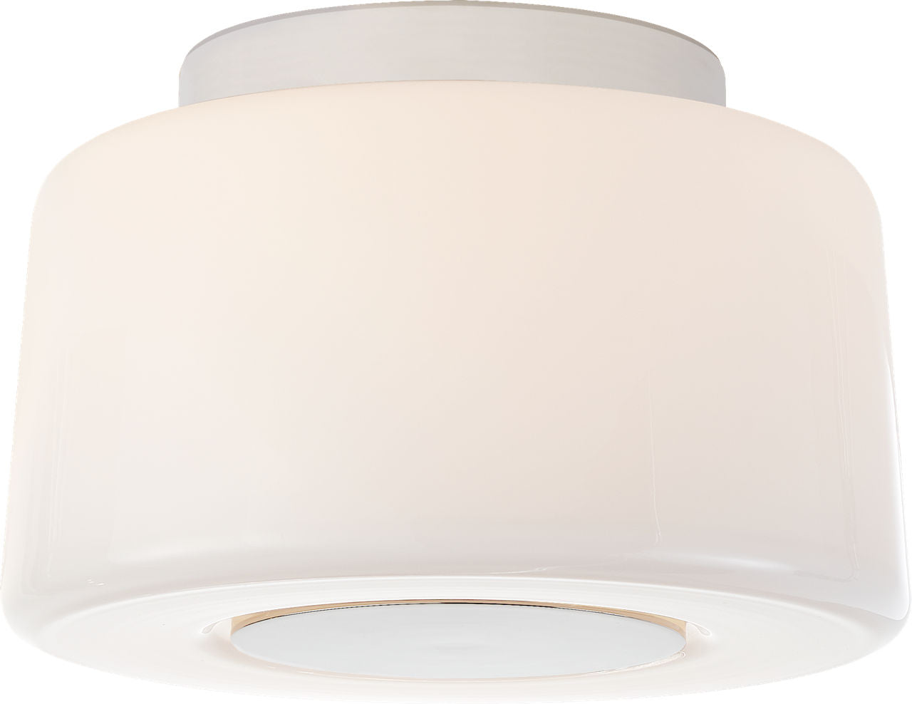 Acme Small Flush Mount | Polished Nickel | White Glass