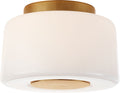 Acme Small Flush Mount | Soft Brass | White Glass
