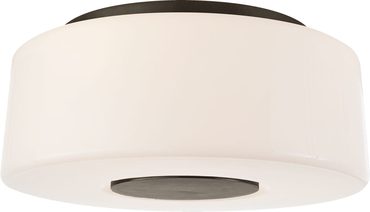 Acme Large Flush Mount | Bronze | White Glass