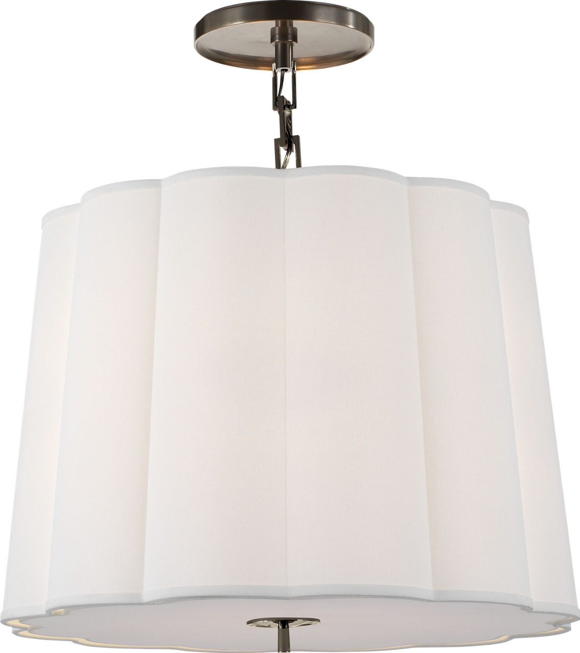 Simple Scallop Large Hanging Shade | Bronze | Linen Shade