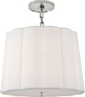 Simple Scallop Large Hanging Shade | Soft Silver | Linen Shade