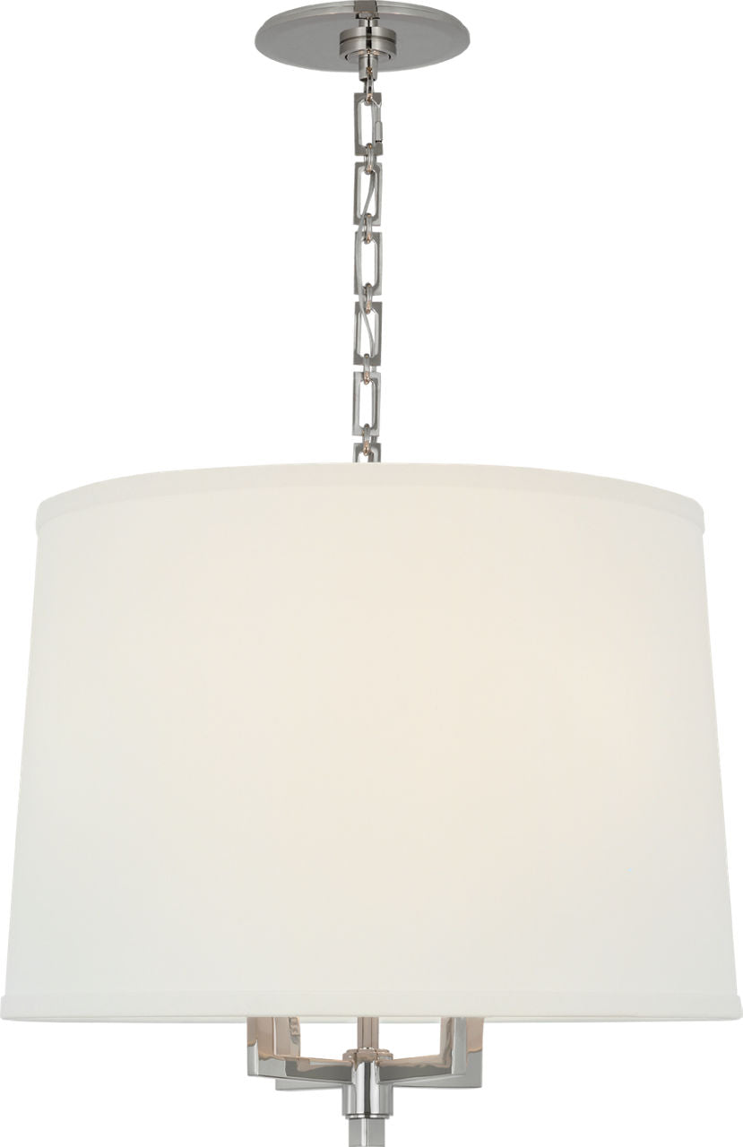 Westport Large Hanging Shade | Polished Nickel | Linen Shade