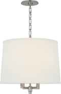 Westport Large Hanging Shade | Polished Nickel | Linen Shade