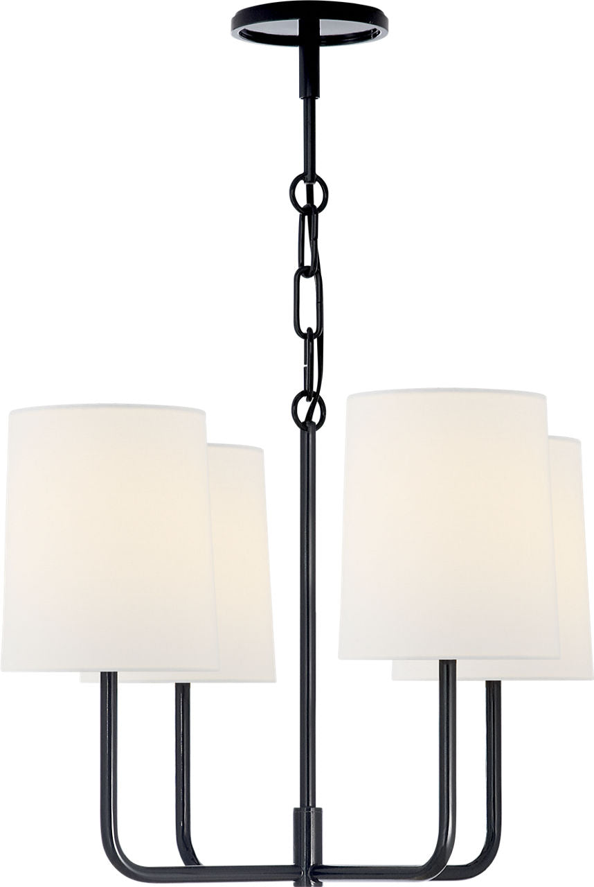 Go Lightly Small Chandelier | Charcoal | Linen Shades
