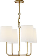 Go Lightly Small Chandelier | Gilded | Linen Shades