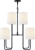 Go Lightly Medium Chandelier | Charcoal | Linen Shades