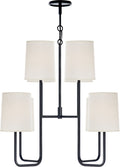 Go Lightly Medium Chandelier | Charcoal | Silk Shades
