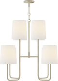 Go Lightly Medium Chandelier | China White | Linen Shades