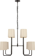 Go Lightly Extra Large Two Tier Chandelier | Bronze | China White Shades