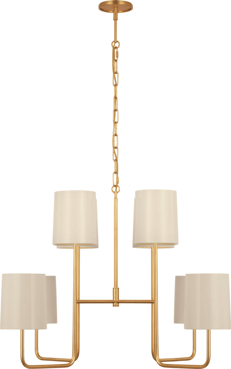 Go Lightly Extra Large Two Tier Chandelier | Gild | China White Shades