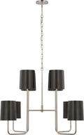Go Lightly Extra Large Two Tier Chandelier | Polished Nickel | Bronze Shades
