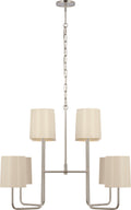Go Lightly Extra Large Two Tier Chandelier | Polished Nickel | China White Shades