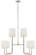 Go Lightly Extra Large Two Tier Chandelier | Polished Nickel | Linen Shades