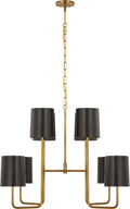 Go Lightly Extra Large Two Tier Chandelier | Soft Brass | Bronze Shades
