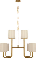 Go Lightly Extra Large Two Tier Chandelier | Soft Brass | China White Shades