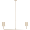 Go Lightly 54" Two Light Linear Chandelier | China White | China White Shades