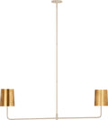 Go Lightly 54" Two Light Linear Chandelier | China White | Gild Shades