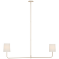 Go Lightly 54" Two Light Linear Chandelier | China White | Linen Shades