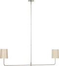 Go Lightly 54" Two Light Linear Chandelier | Polished Nickel | China White Shades
