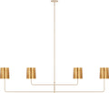 Go Lightly 70" Four Light Linear Chandelier | China White | Gild Shades
