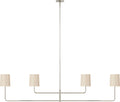 Go Lightly 70" Four Light Linear Chandelier | Polished Nickel | China White Shades