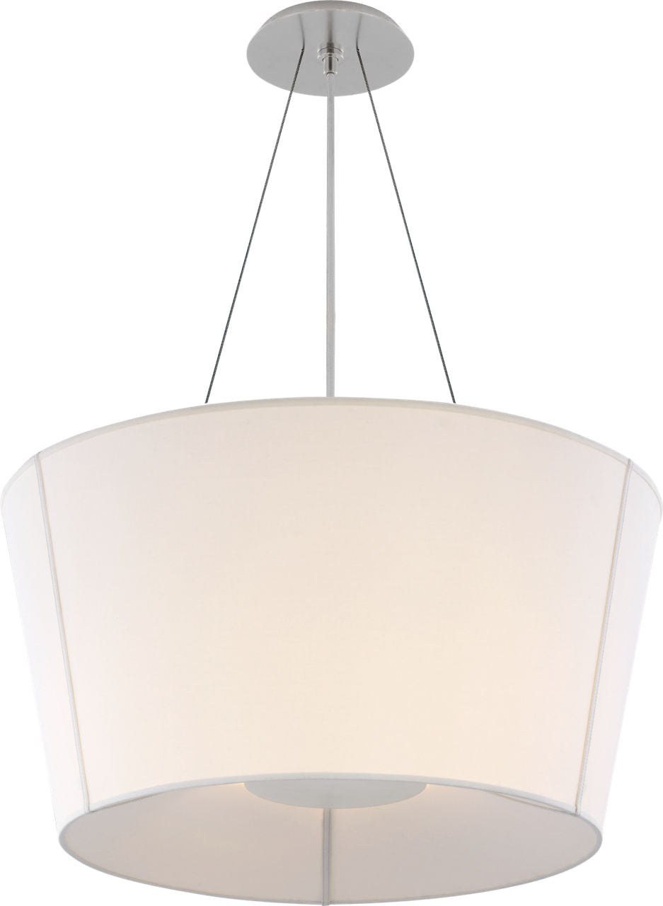 Hoop Medium Inverted Hanging Shade | Soft Silver | Linen Shade