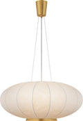 Paper Moon Large Hanging Shade | Soft Brass | Rice Paper Shade