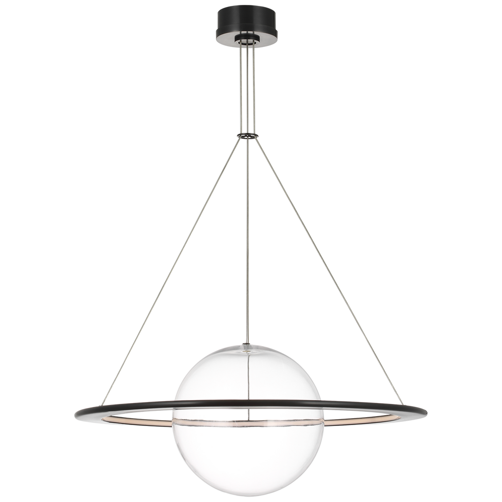 Cosmos 28" Ring and Orb Chandelier | Bronze | Clear Glass