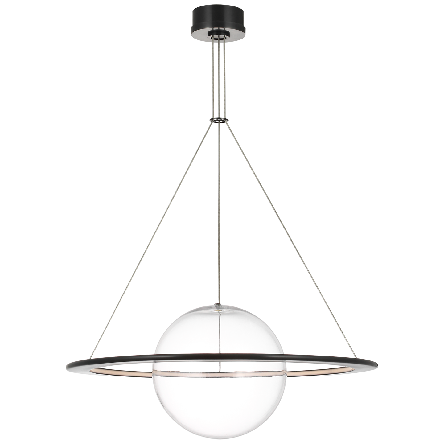 Cosmos 28" Ring and Orb Chandelier | Bronze | Clear Glass