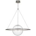 Cosmos 28" Ring and Orb Chandelier | Pewter | Clear Glass