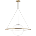 Cosmos 28" Ring and Orb Chandelier | Soft Brass | Clear Glass