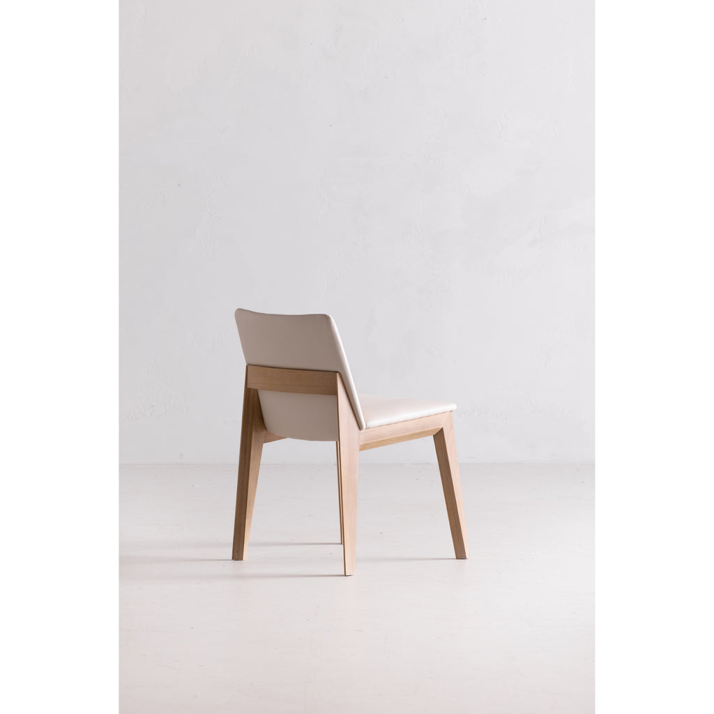 Deco Oak Dining Chair Cream White PVC - Set Of Two