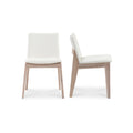 Deco Oak Dining Chair Cream White PVC - Set Of Two