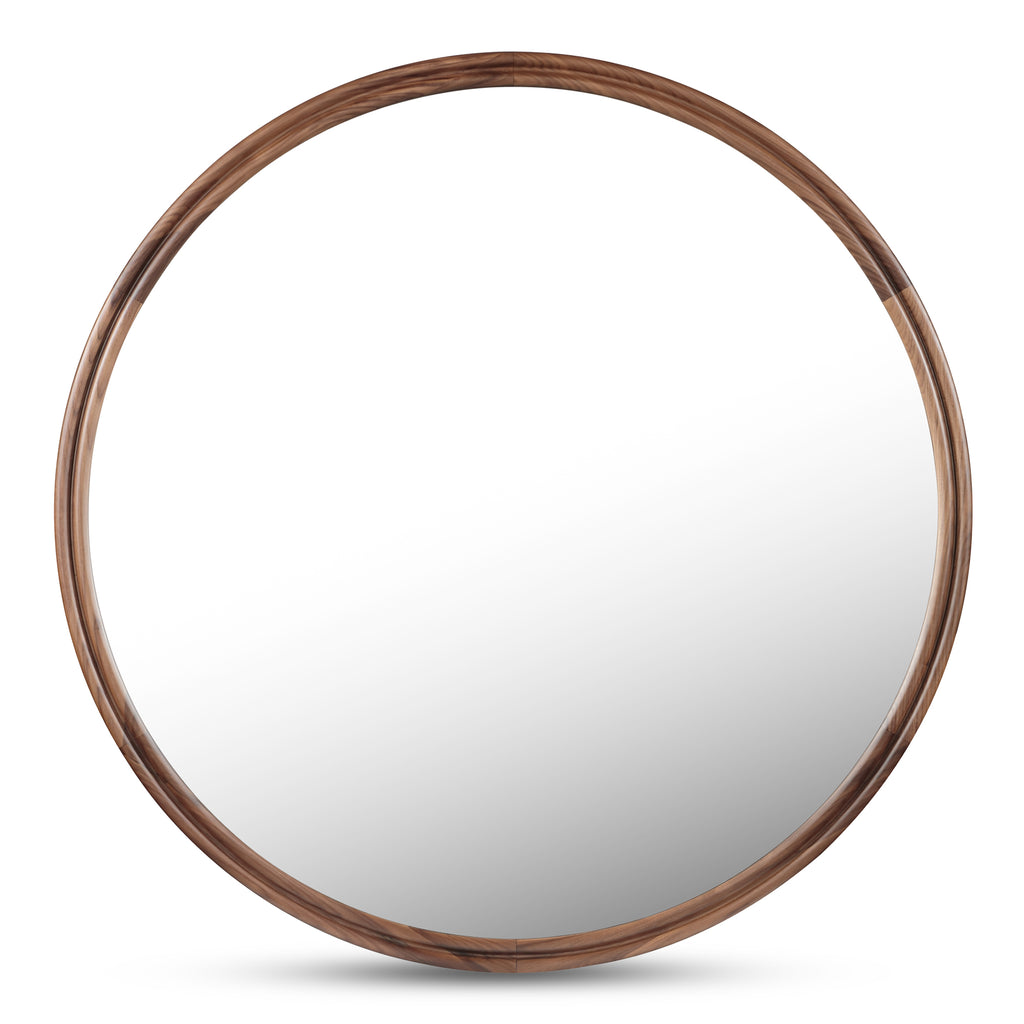 Alcott Small Round Mirror Walnut
