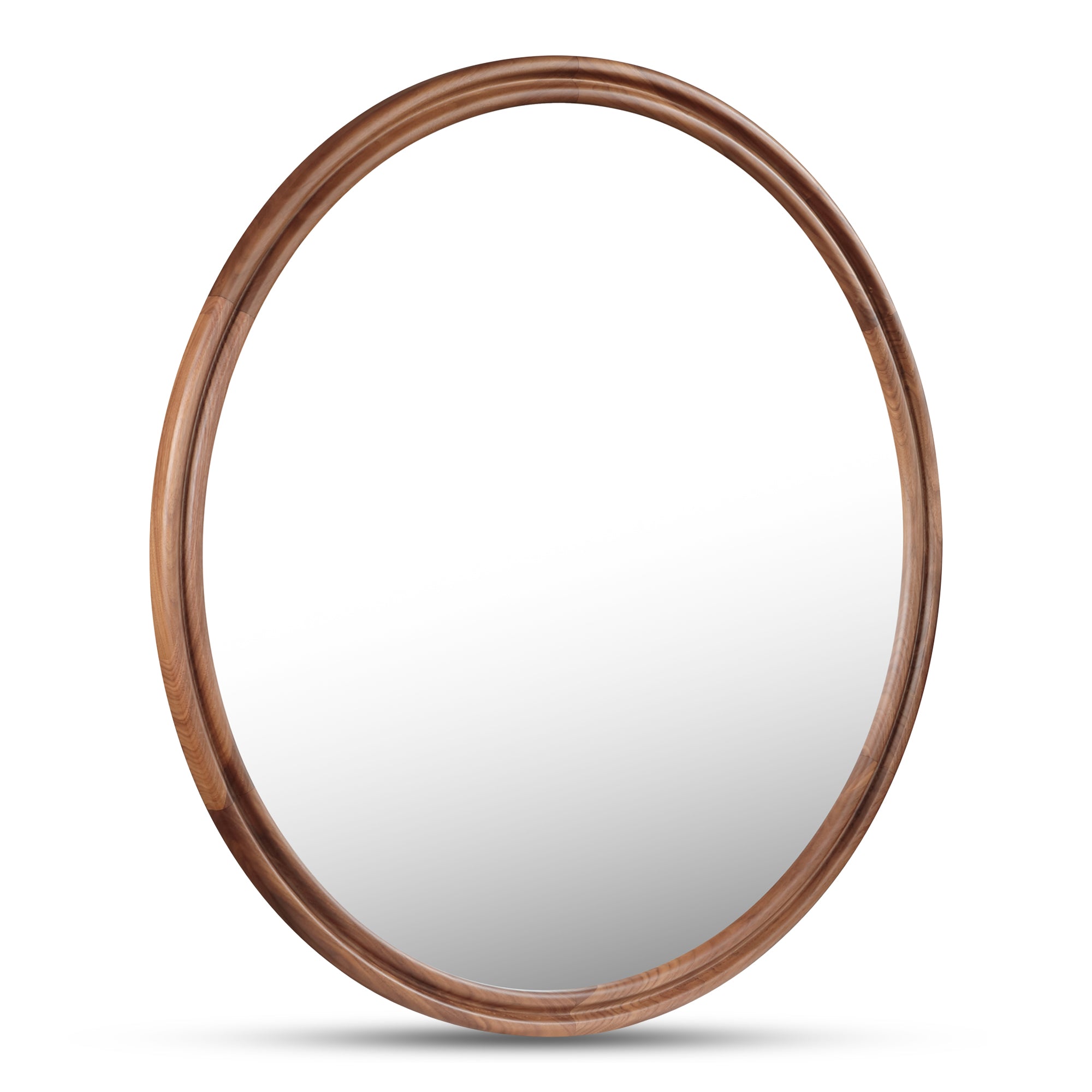 Alcott Large Round Mirror Walnut