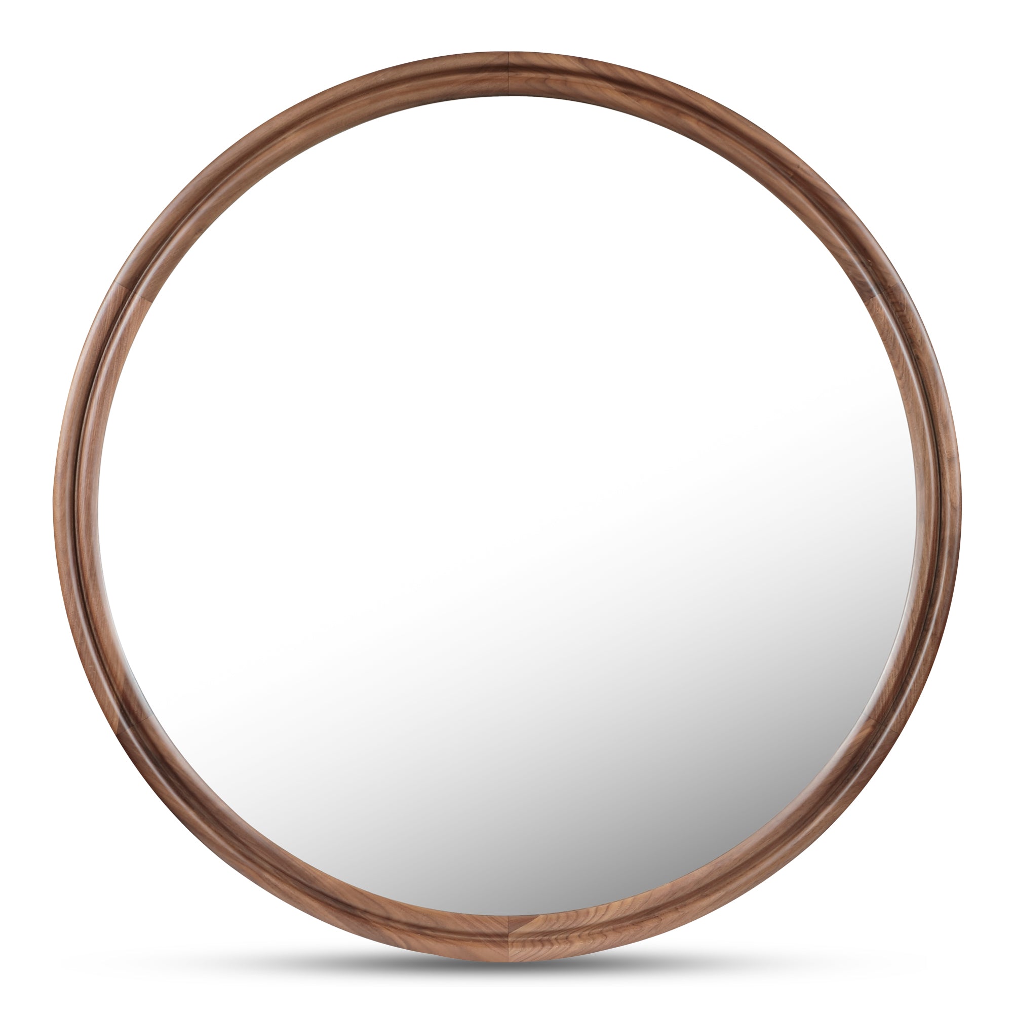 Alcott Large Round Mirror Walnut